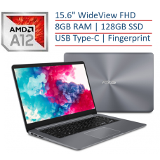 ASUS VivoBook 15.6 Inch Thin and Lightweight FHD WideView NanoEdge Laptop, AMD Quad-Core A12-9720P , 8GB RAM, 128GB SSD, USB Type-C, Fingerprint Reader