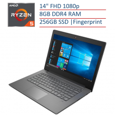 Lenovo V330 14" Full HD Thin Laptop Computer, AMD Ryzen 5 2500U (Beat Intel i7-7500U), 8GB RAM, 256GB SSD, Wireless AC, Bluetooth, Fingerprint Reader, Windows 10 Pro, Grey